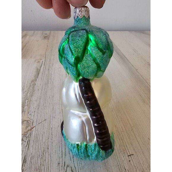 Patricia breen hobe sound snowman fish palm tree glitter green ornament Xmas tre - Picture 3 of 9